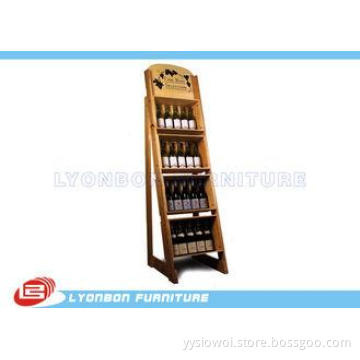 Store Shop MDF Wine Display Stands Paint Finish , OEM Woode